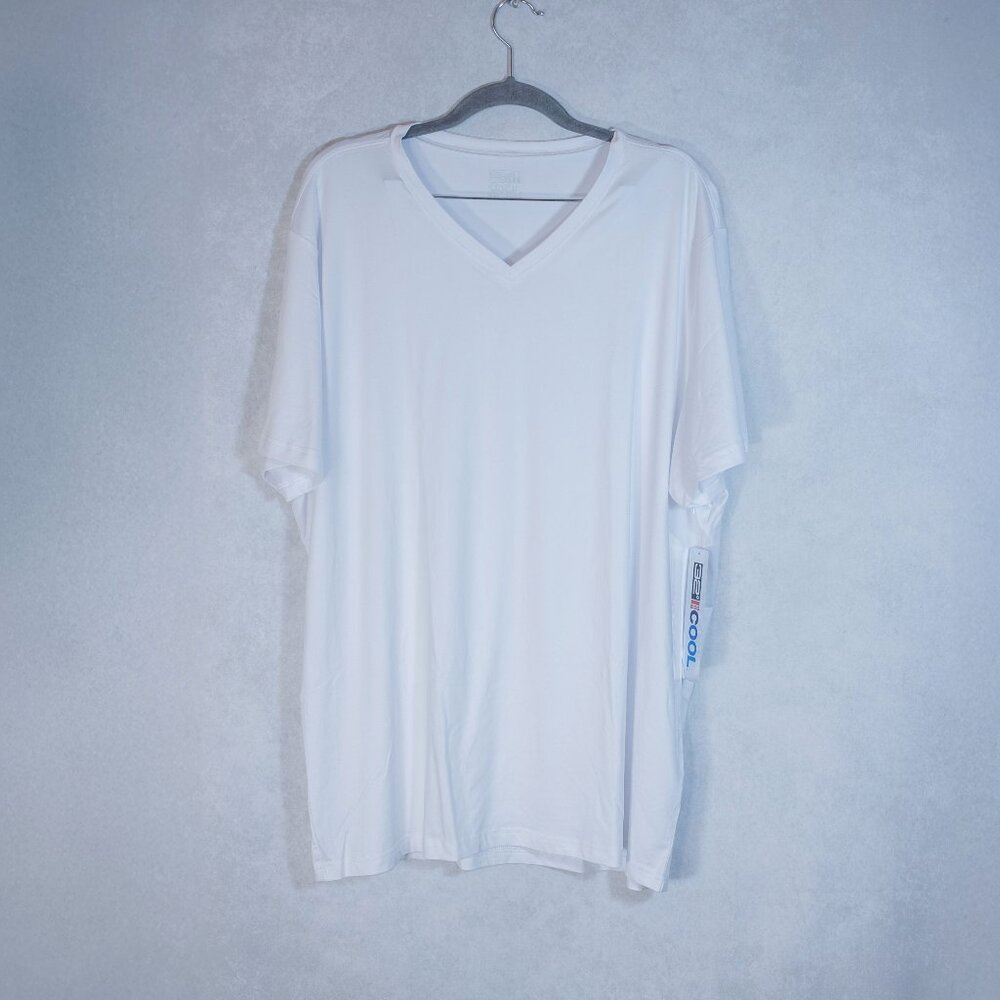 32 Degrees Cool Mens T-Shirt V-neck Short Sleeve White XXL